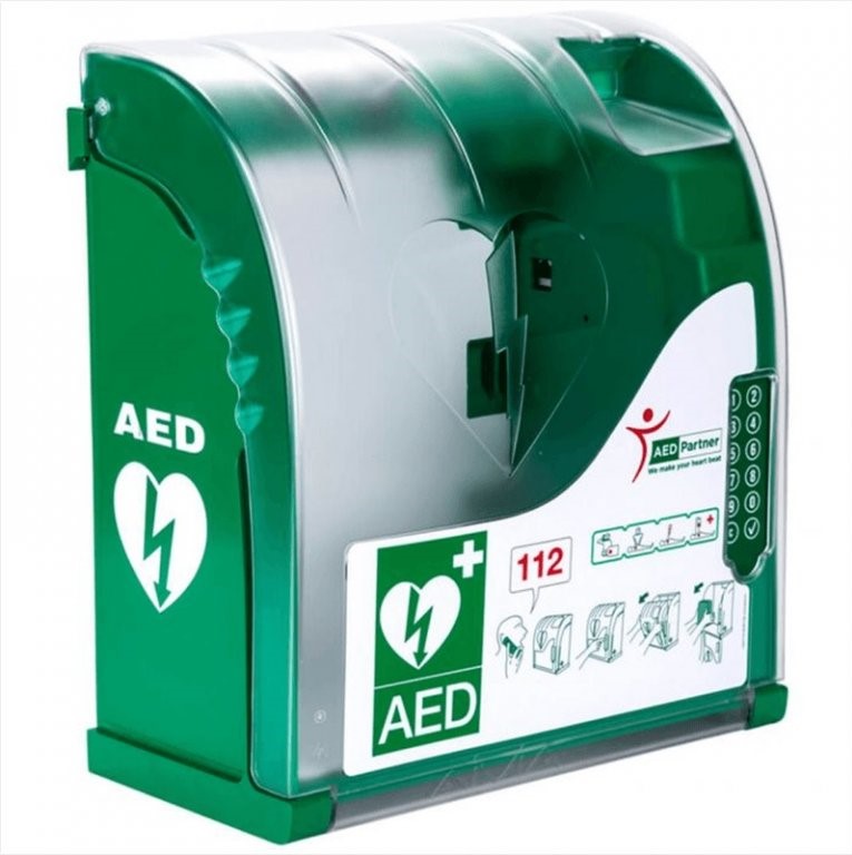 AED skrínka s alarmem, kódovým zámkem a vyhríváním AIVIA 210 OUTDOOR