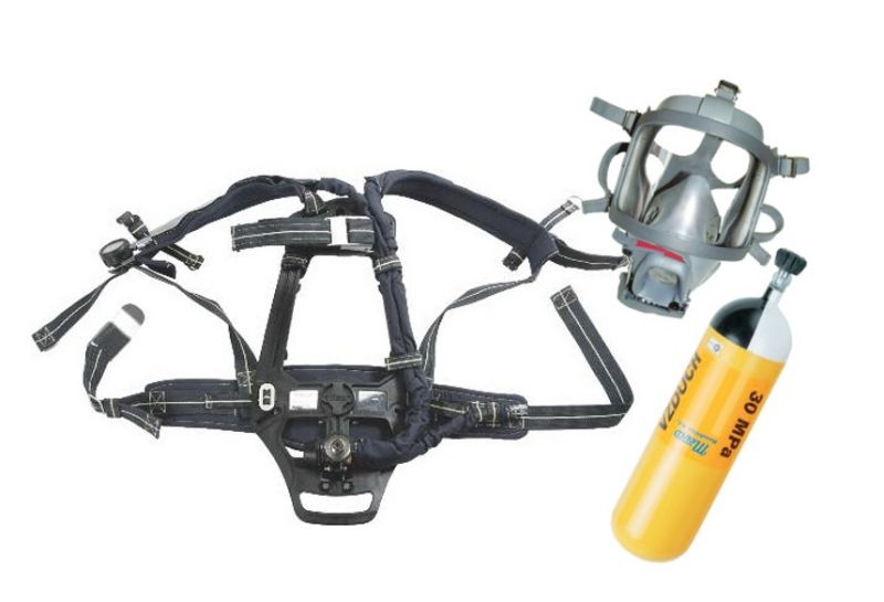 Dýchací přístroj PLUTO 300 Fireman set - maska s náhlavním křížem - 