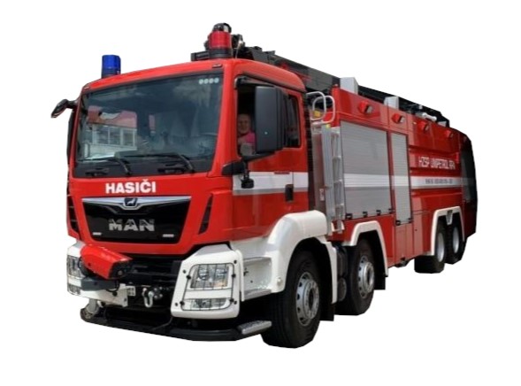 KHA ROSENBAUER s hasicím ramenem a podvozkem MAN 8x4 - 