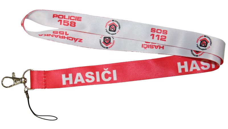 Klícenka cervená  s nápisem HASICI + karabina