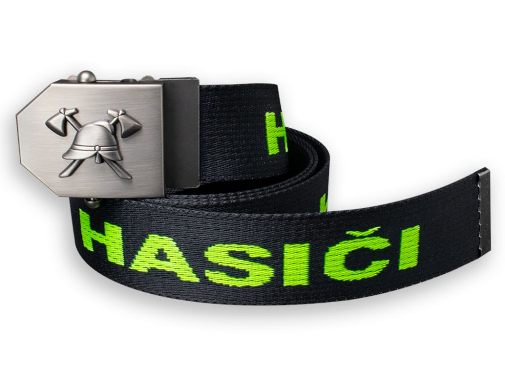 Opasek HASICI 3D - cerný + neonový nápis