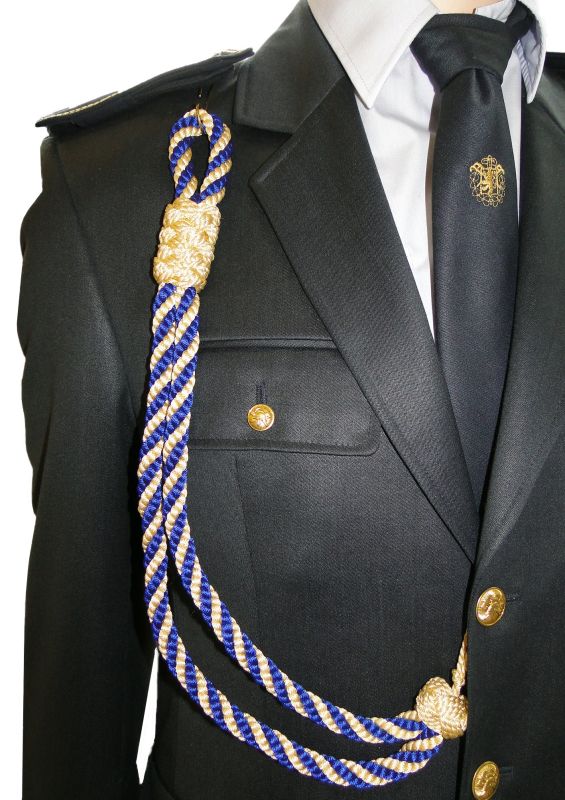 Ozdobná šňůra na uniformu zlato-modrá - 