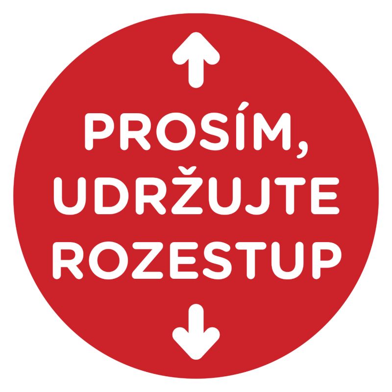 Podlahová znacka PROSÍM, UDRŽUJTE ROZESTUP, 30cm