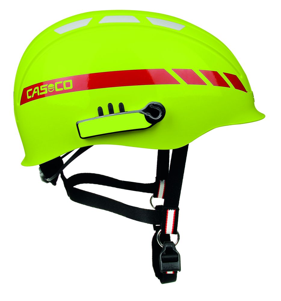 Prilba CASCO PF 100 Rescue neon s cervenými pruhy