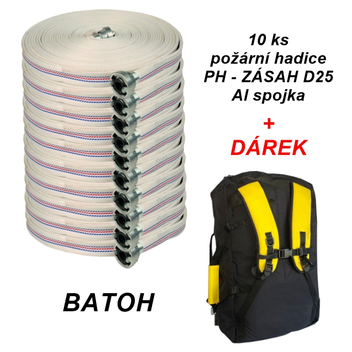 Sada hadic PH Zásah 10xD25 + Batoh 4H