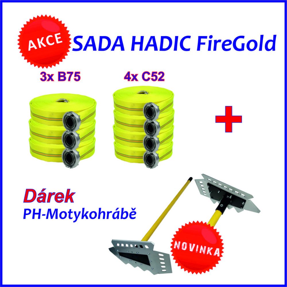 Sada hadic PH Zásah Fire Gold 4xC52, 3x B75 + motykohrábe PH