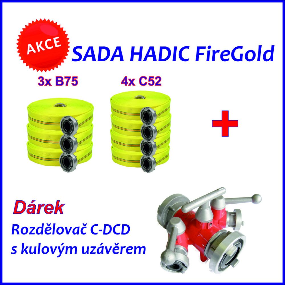 Sada hadic PH Zásah Fire Gold 4xC52, 3x B75 + rozdelovac C-DCD