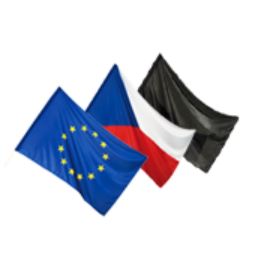 Sada vlajek - EU, CR, smutecní