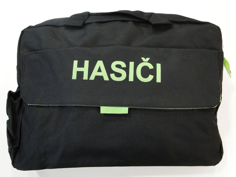 Taška na notebook s nápisem HASICI cerná