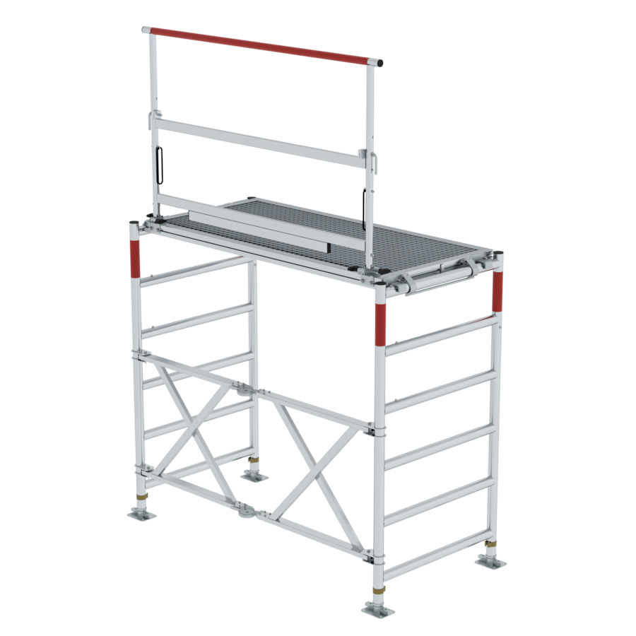 Záchranná a pracovní plošina se sklopným rámem